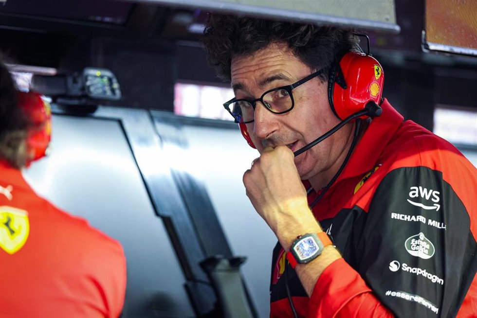Archivo - El italiano Mattia Binotto, durante su etapa como jefe de equipo de Ferrari. 