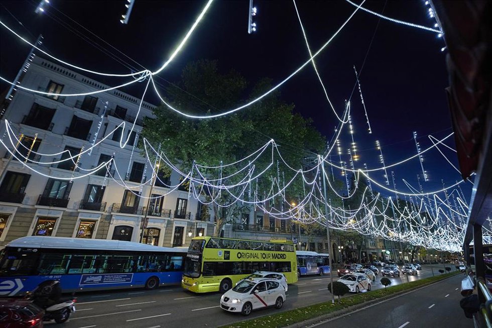 Vista de luces desde el autobús Naviluz