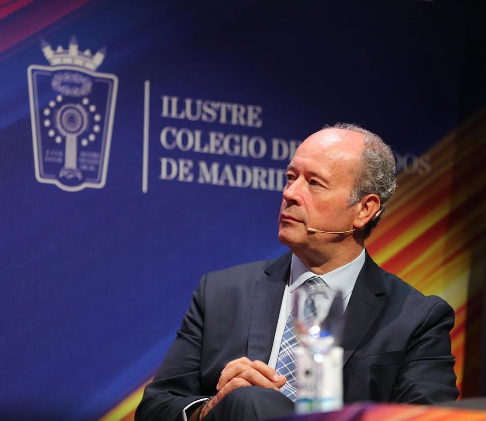 Archivo - El magistrado y exministro de Justicia Juan Carlos Campo durante la clausura los actos de la semana conmemorativa del 425 aniversario del Colegio de la Abogacía de Madrid (ICAM), en IE University, a 17 de junio de 2022, en Madrid (España). Los