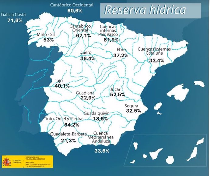 Archivo - Mapa de reserva hídrica.