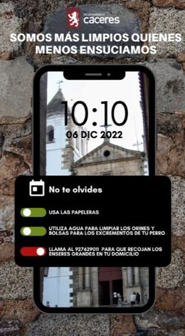 Cartel de la campaña para mantener limpia la ciudad