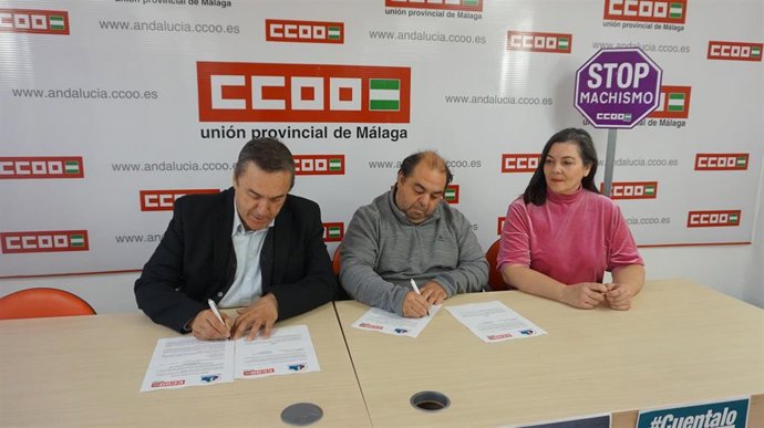 Firma de convenio de colaboración entre CCOO y la Federación Provincial de Asociaciones de Vecinos 'Solidaridad' de Málaga