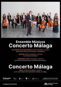 La orquesta Concerto Málaga protagoniza un nuevo ciclo de música clásica organizado por la Diputación.