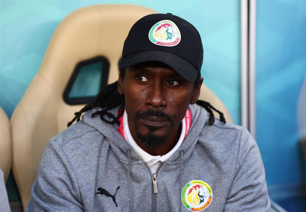 Aliou Cisse, seleccionador de Senegal, durante el Mundial de Catar