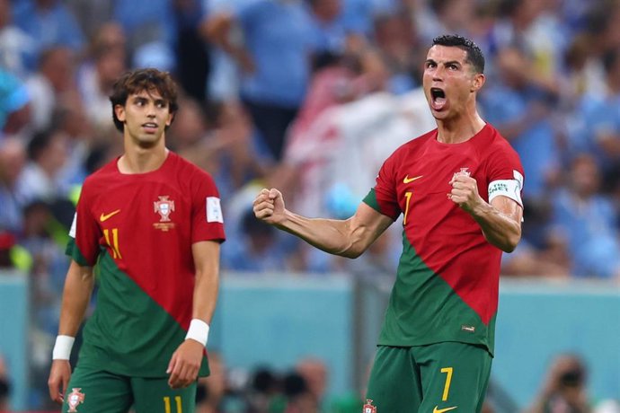 Cristiano Ronaldo celebra el 1-0 en el Portugal-Uruguay del Mundial de Catar