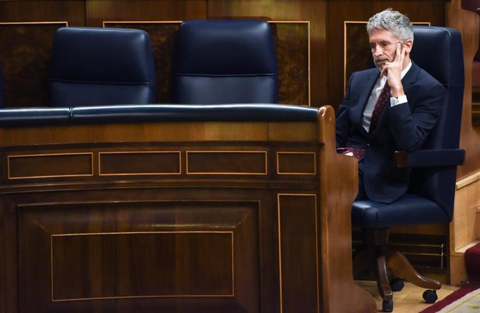 El ministro del Interior, Fernando Grande-Marlaska, en una sesión plenaria en el Congreso de los Diputados