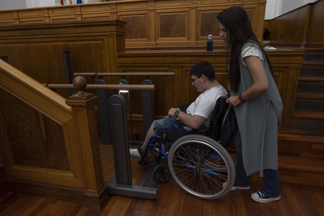 Archivo - Colectivos de discapacidad en las Cortes.