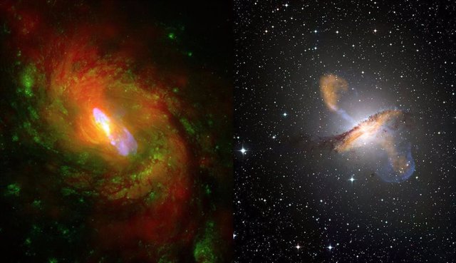 Estas imágenes muestran la diversidad de chorros de agujeros negros