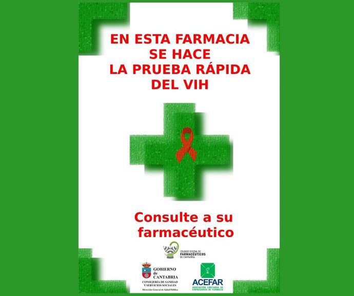 Cartel prueba VIH farmacias.