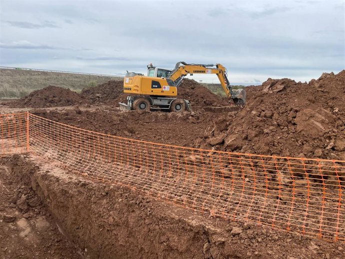 Obras de construcción de la planta de transferencia de Alagón, la última de las seis del servicio Ecoprovincia