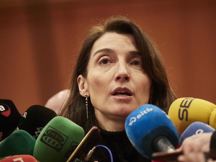 La ministra de Justicia, Pilar Llop, ofrece declaraciones a los medios.