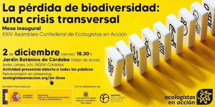 Imagen promocional de la mesa inaugural de la Asamblea Confederal de Ecologistas en Acción en Córdoba.