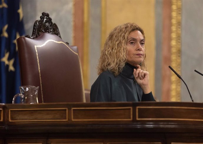 La presidenta del Congreso de los Diputados, Meritxell Batet, durante una sesión plenaria en el Congreso de los Diputados, a 30 de noviembre de 2022, en Madrid (España). 