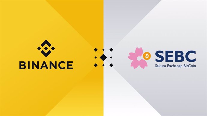 Logos de Binance y Sakura Exchange.