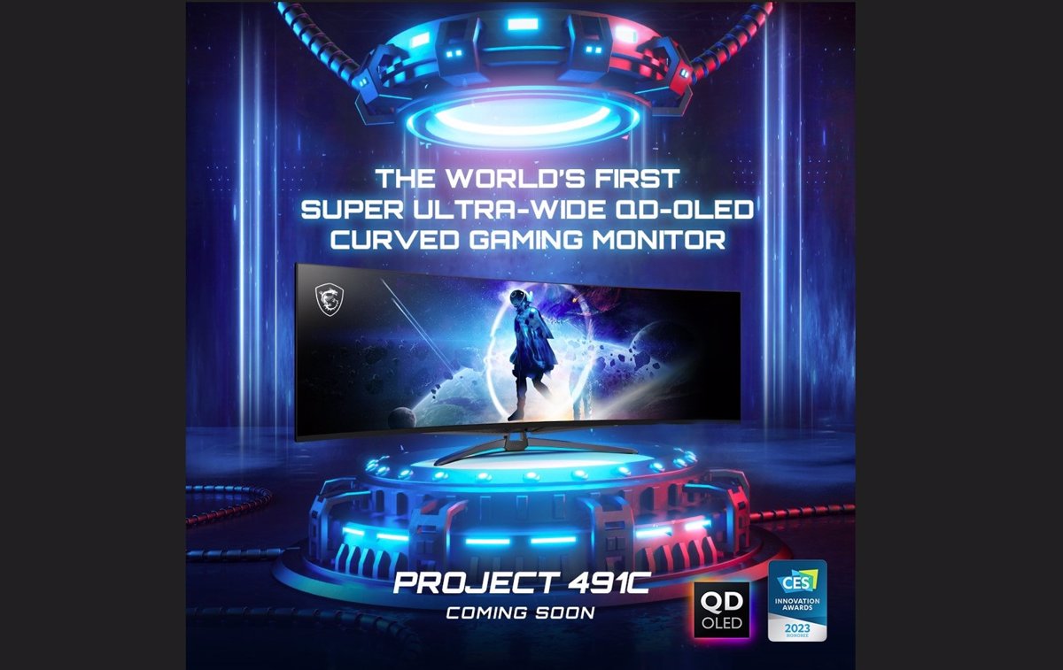 MSI Gaming previews Project 491C, a “super ultra-wide” QD-OLED curved gaming monitor to be unveiled at CES 2023