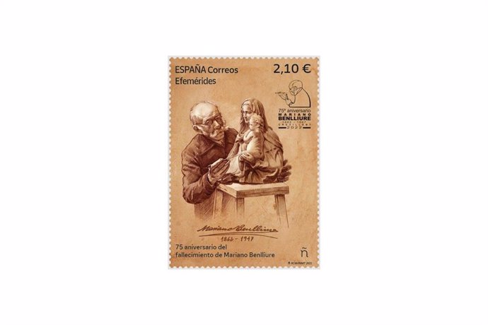 Correus emet un segell dedicat al 75 aniversari de la defunció de Mariano Benlliure
