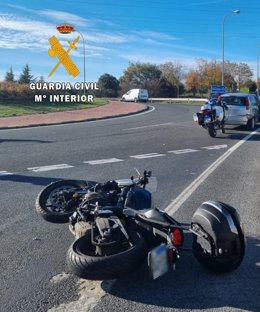 Herido grave un motorista en un accidente en la ronda de Pamplona, cerca de Noáin.
