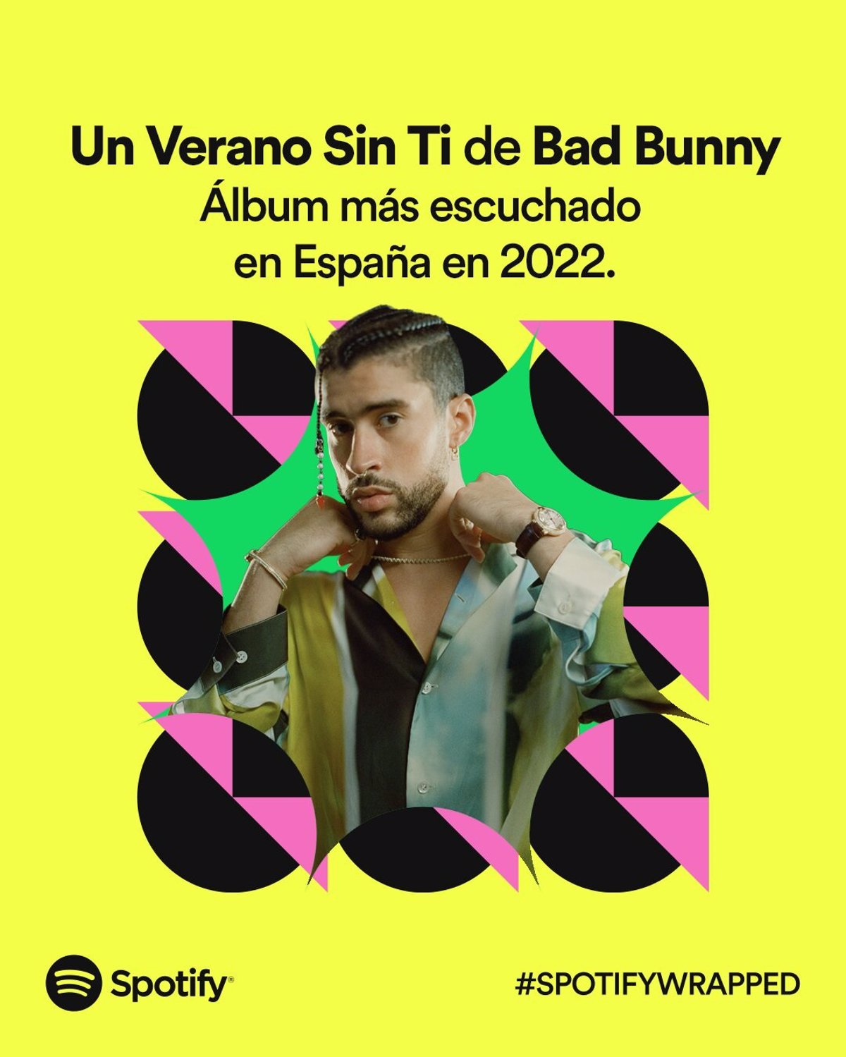Bad Bunny repeats for the third consecutive year as the most listened to artist in the world on Spotify