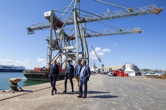 Archivo - Llegada de las grúas para la nueva terminal de contenedores de Boluda.- Archivo