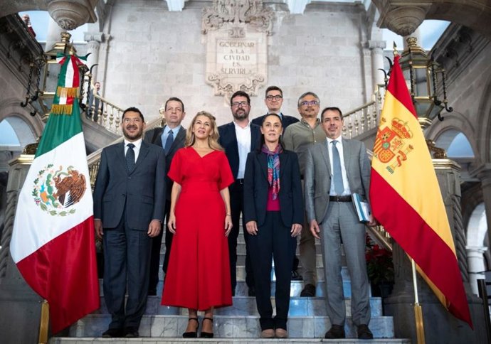 La vicepresidenta segunda y ministra de Trabajo, Yolanda Díaz, se reúne con mandatarios mexicanos