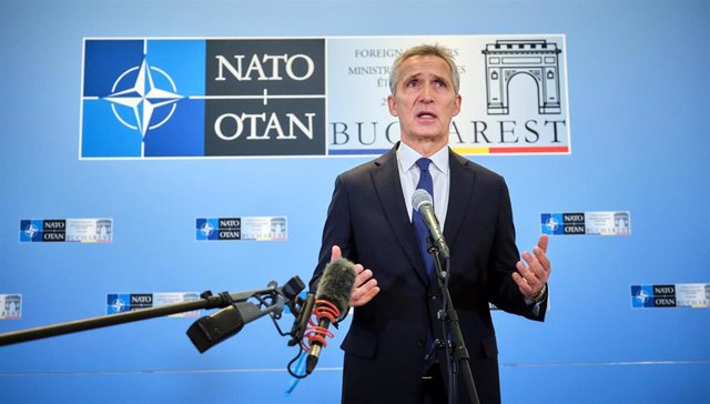 El secretario general de la OTAN, Jens Stoltenberg, en Bucarest, Rumanía