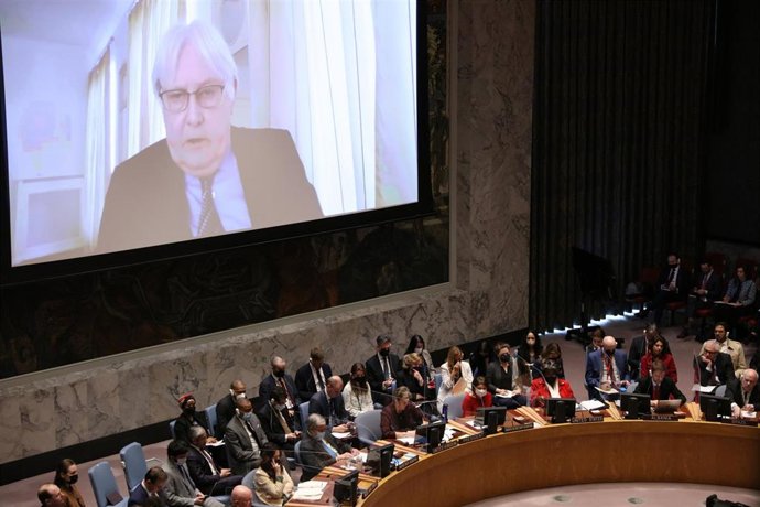 Archivo - Martin Griffiths habla ante el Consejo de Seguridad de la ONU