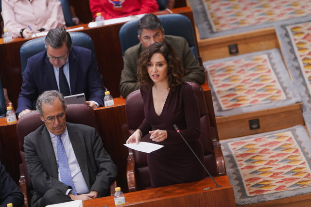 Isabel Díaz Ayuso en la Asamblea de Madrid