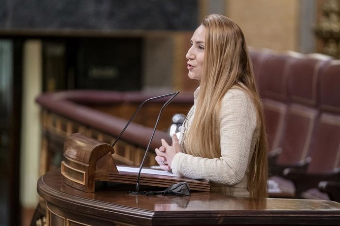 Archivo - La diputada de Vox, Patricia de las Heras, interviene en una sesión plenaria en el Congreso de los Diputados, a 2 de diciembre de 2021, en Madrid (España). El Pleno del Congreso vota este jueves tres decretos leyes que incluyen el nuevo impues
