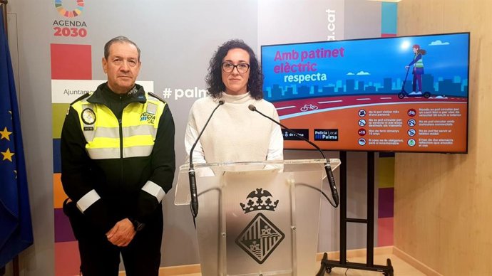 La regidora de Seguridad Ciudadana, Joana Adrover, en la rueda de prensa de este jueves.