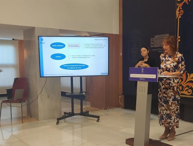 Rueda de prensa la consejera de Hacienda, Ana Cárcaba, para preentar el proyecto de presupuestos del Gobiero de Asturias para 2023.