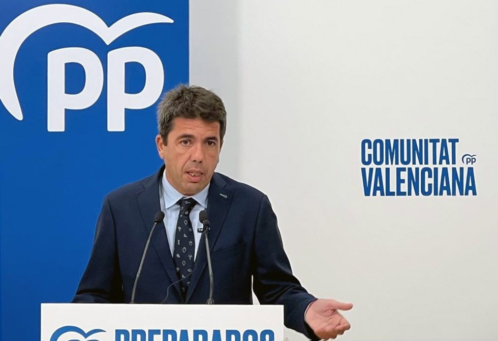 Carlos Mazón en rueda de prensa en imagen de archivo