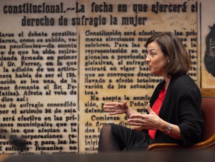 La portavoz del PSOE en el Senado, Eva Granados, durante una entrevista para Europa Press, en el Senado, a 8 de noviembre de 2022, en Madrid (España). Eva Granados es una política y sindicalista española, senadora en las Cortes Generales desde el 2021 p