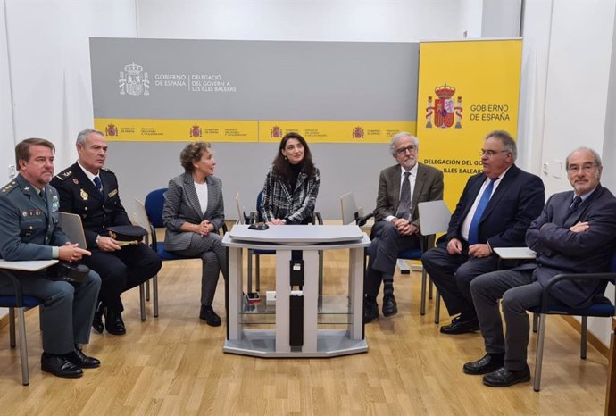 La ministra de Justicia, Pilar Llop, participando en Palma por videoconferencia en el acto inaugural del proyecto piloto de la oficina judicial de Formentera.