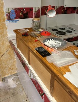 Droga incautada en un habitáculo de Son Banya.