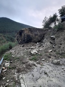 Imagen del desprendimiento de tierra en Ilurdotz