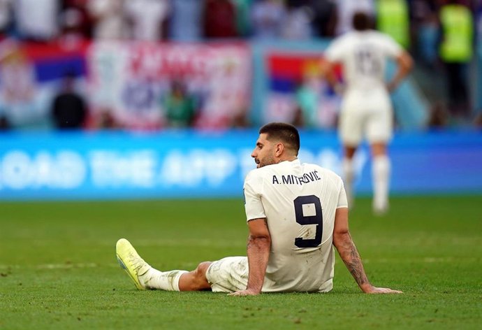 El jugador serbio Aleksandar Mitrovic, en el Mundial de Catar. 