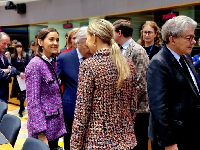 La minitra de Industria, Comercio y Turismo, Reyes Maroto, en el Consejo de Competitividad de la UE.