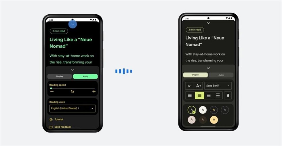 Capturas del nuevo modo lectura de Android