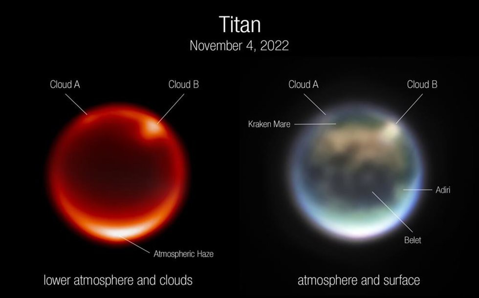 Titán a la vista del telescopio espacial Webb