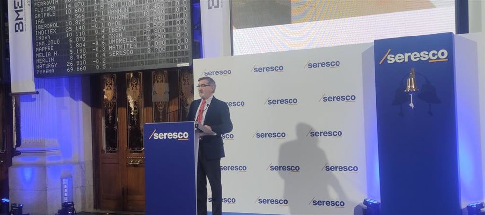 El consejero delegado de Seresco, José Carlos Suñárez, en una rueda de prensa previa al debut en bolsa de la compañía este viernes 2 de diciembre