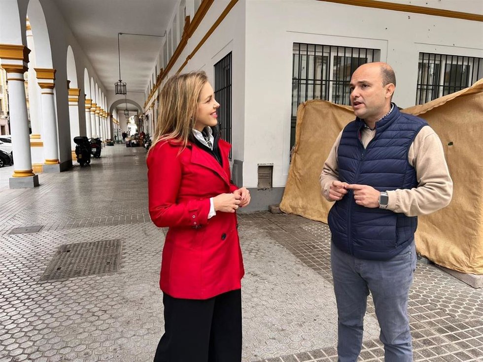 Cristina Peláez en el mercado del Arenal