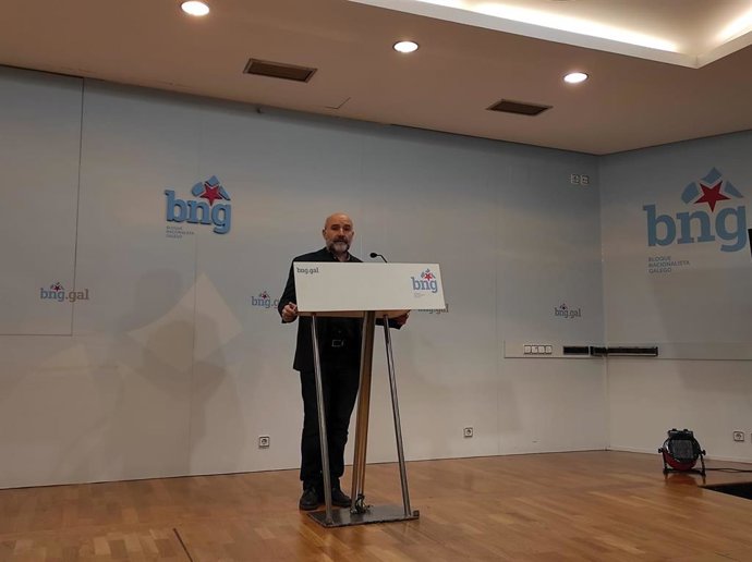 El diputado nacionalista en el Congreso, Néstor Rego, esta viernes en Santiago de Compostela