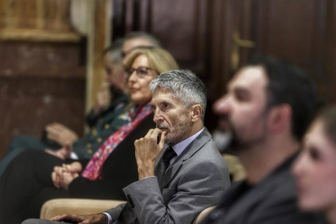 El ministro del Interior, Fernando Grande-Marlaska, en la presentación del calendario solidario de la Guardia Civil 2023 a favor de la Asociación Mi Princesa Rett