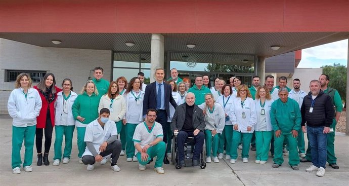 Amós Garcia en su visita al centro especial de empleo de Verdiblanca, en Almería