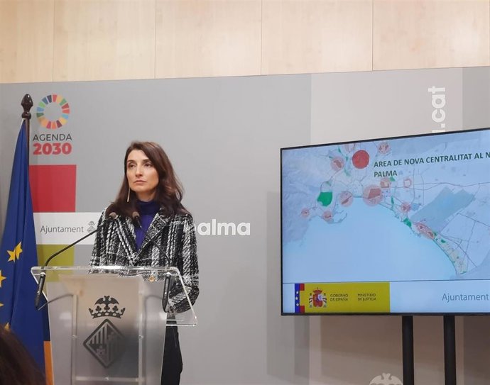 La ministra de Justicia, Pilar Llop, durante un acto este viernes en Palma.