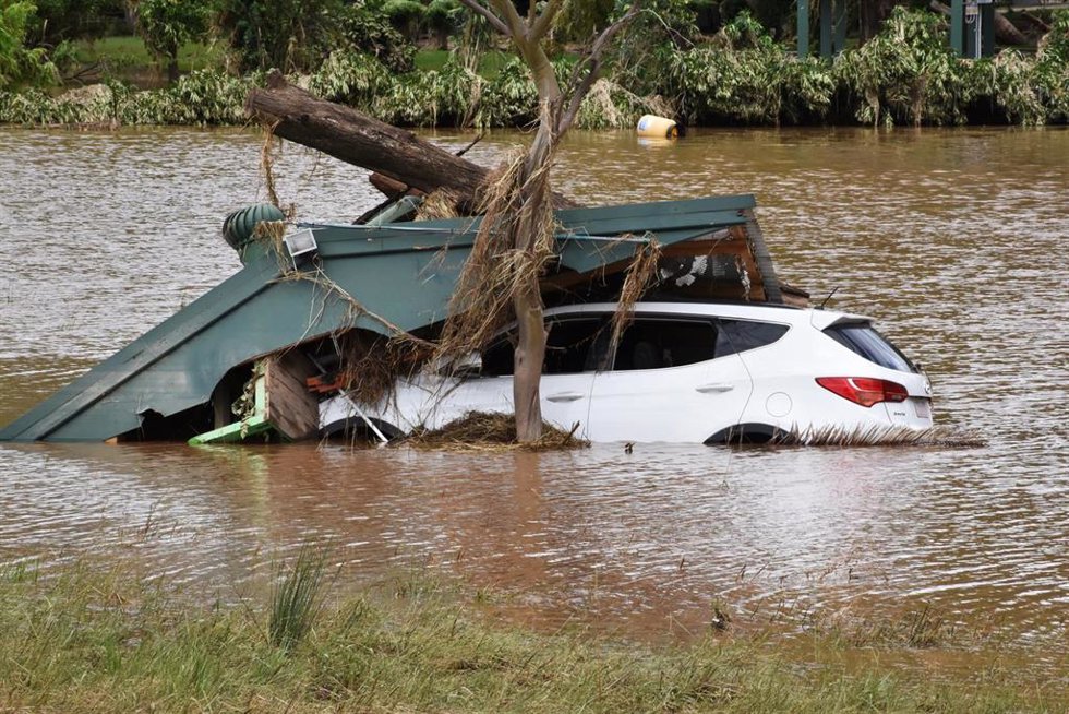 Flood wreckage in the town of Eugowra, Central West New South Wales, Tuesday, November 15, 2022. (AAP Image/Murray McCloskey) NO ARCHIVING