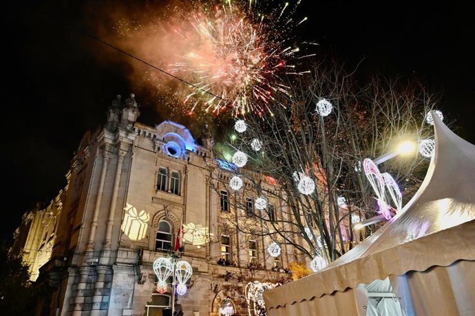 Encendido del alumbrado navideño en Santander