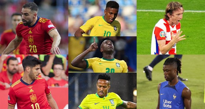 Dani Carvajal, Marco Asensio, Rodrygo, Vinícius, Éder Militao, Luka Modric y Eduardo Camavinga