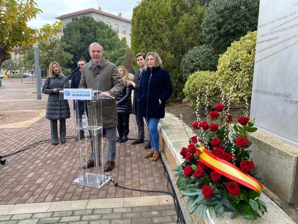 El presidente del PP-Aragón, Jorge Azcón, en Tarazona.