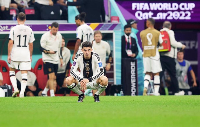 Kai Havertz of Germany looks dejected during the FIFA World Cup 2022, Group E football match between Costa Rica and Germany on December 1, 2022 at Al Bayt Stadium in Al Khor, Qatar - Photo Sebastian El-Saqqa / firo Sportphoto / DPPI